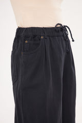 Drawstring Waist Baggy Solid Trouser