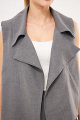 Sleeveless Open-Front Vest