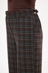 Plaid Straight-Leg Trousers