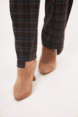 Plaid Straight-Leg Trousers