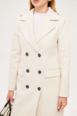 Elegant Notched Buttoned Solid Coat