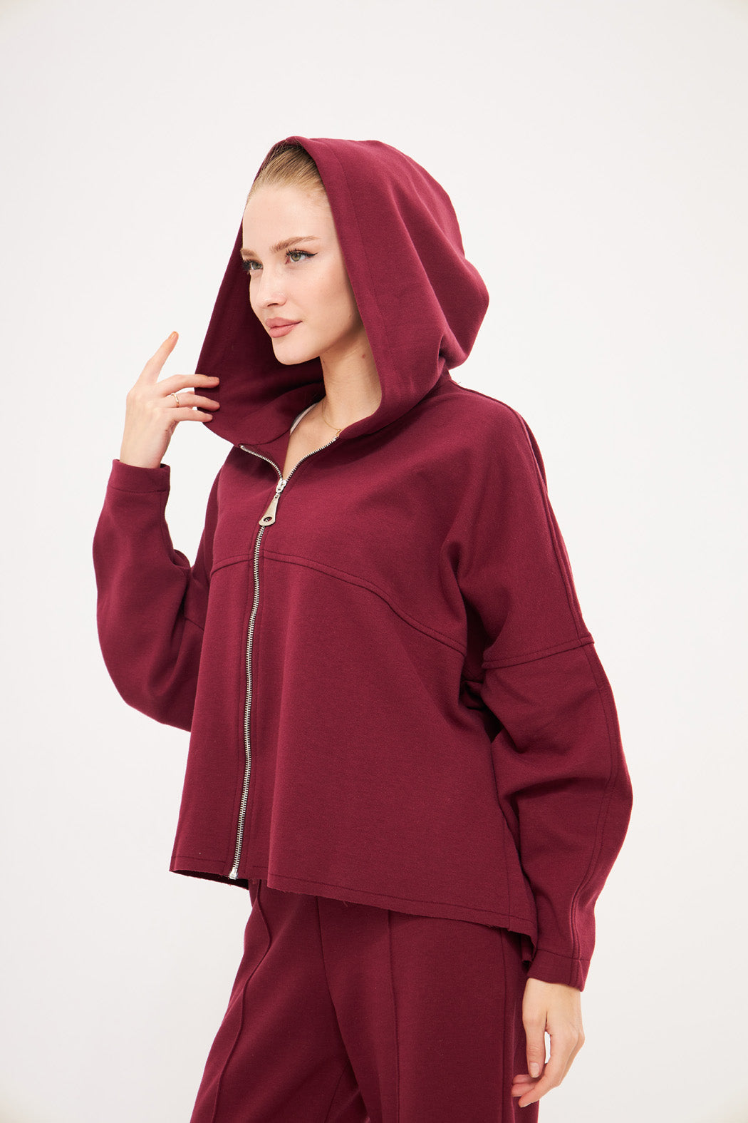 Relaxed Fit Solid Jacket Hoodie