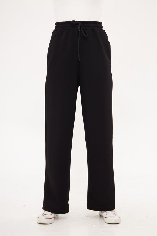 Drawstring Waist Baggy Solid Trouser