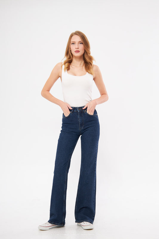 Wide Leg Classic Denim Jeans