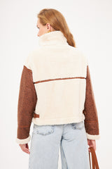 Shearling-Trim  Casual Utility Jacket