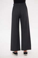 Elasticated Waist Straight Solid Trousers