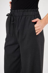 Elasticated Waist Straight Solid Trousers