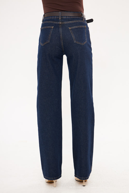 Straight Leg Solid Classic Denim Trouser