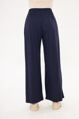 Wide Leg Relaxed Fit Pleated Trousers