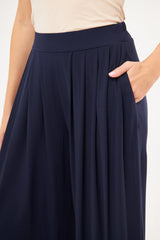 Wide Leg Relaxed Fit Pleated Trousers