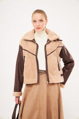 Shearling-Trim  Casual Utility Jacket