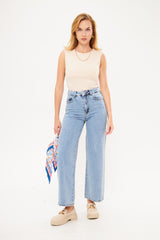 Straight Leg Solid Classic Denim Trouser