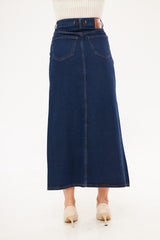 Denim Fitted Maxi Skirt