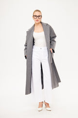 Textured Solid Maxi Coat with Pockets