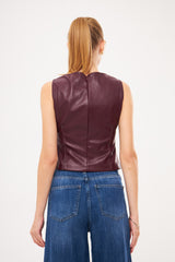 Sleeveless Faux Leather Top