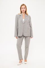 Stripped Two-Toned Blazer with Pockets