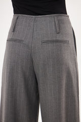 Stripped Two-Toned Wide Leg Trousers