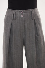 Stripped Two-Toned Wide Leg Trousers