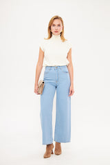 Straight Leg Solid Classic Denim Trouser