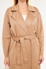 Solid Sectioned Midi Coat