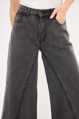 Wide-Leg Light-Wash Denim Trousers