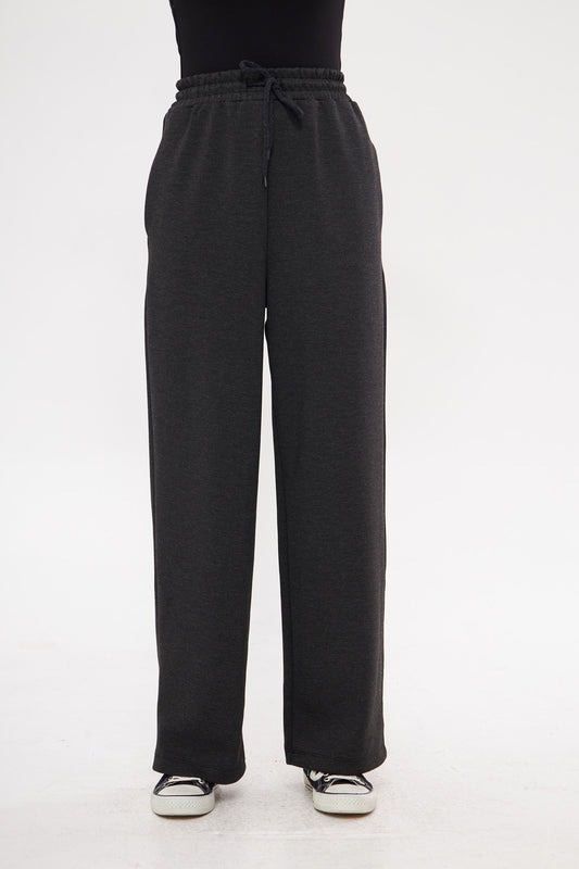 Drawstring Waist Baggy Solid Trouser