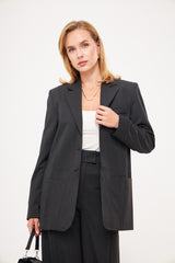 Solid Classic Blazer with Pockets