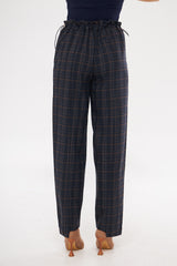 Plaid Straight-Leg Trousers