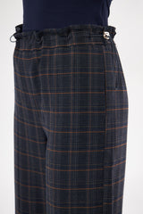 Plaid Straight-Leg Trousers