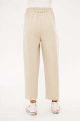 Solid Slip On Wide Leg Trouser