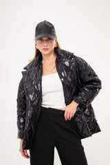 Glossy Quilted Oversized Jacket