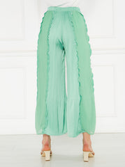 2004021- High Waist Plisse Pants - Montania Shop