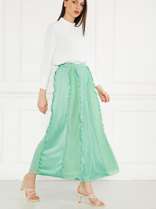 2004021- High Waist Plisse Pants - Montania Shop