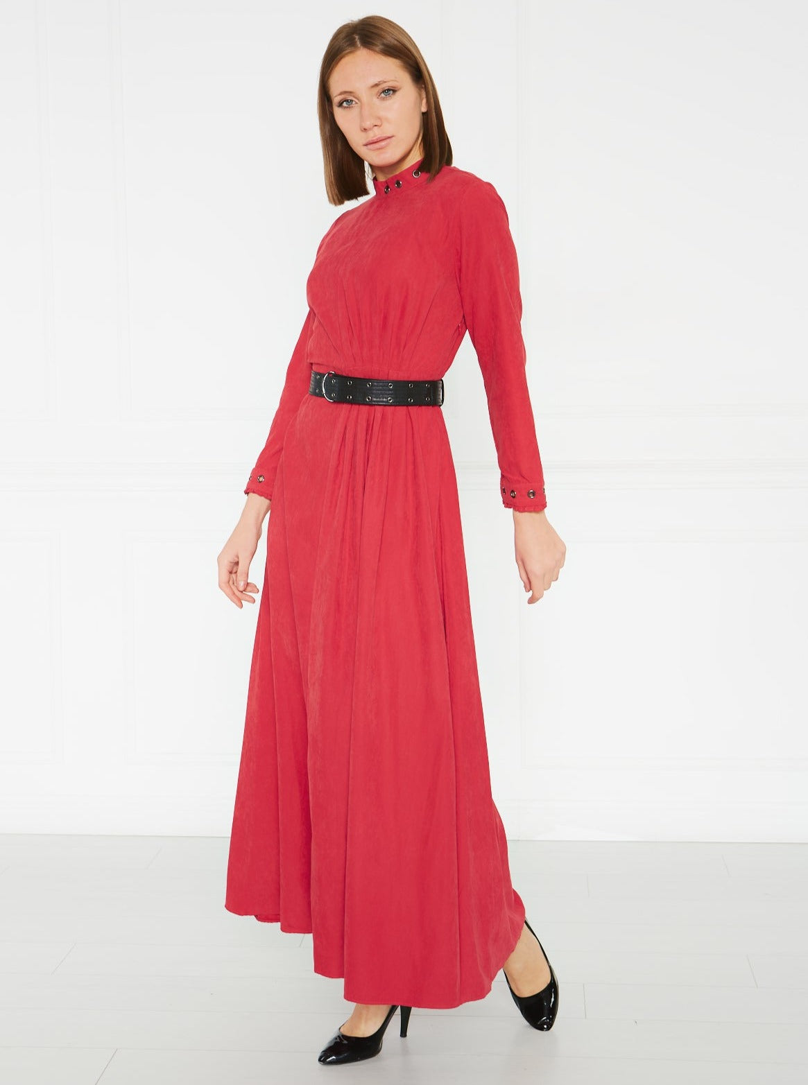 2143069- Suede Maxi Dress - Montania Shop