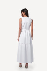 2243003- Sleeveless Tiered Maxi Dress