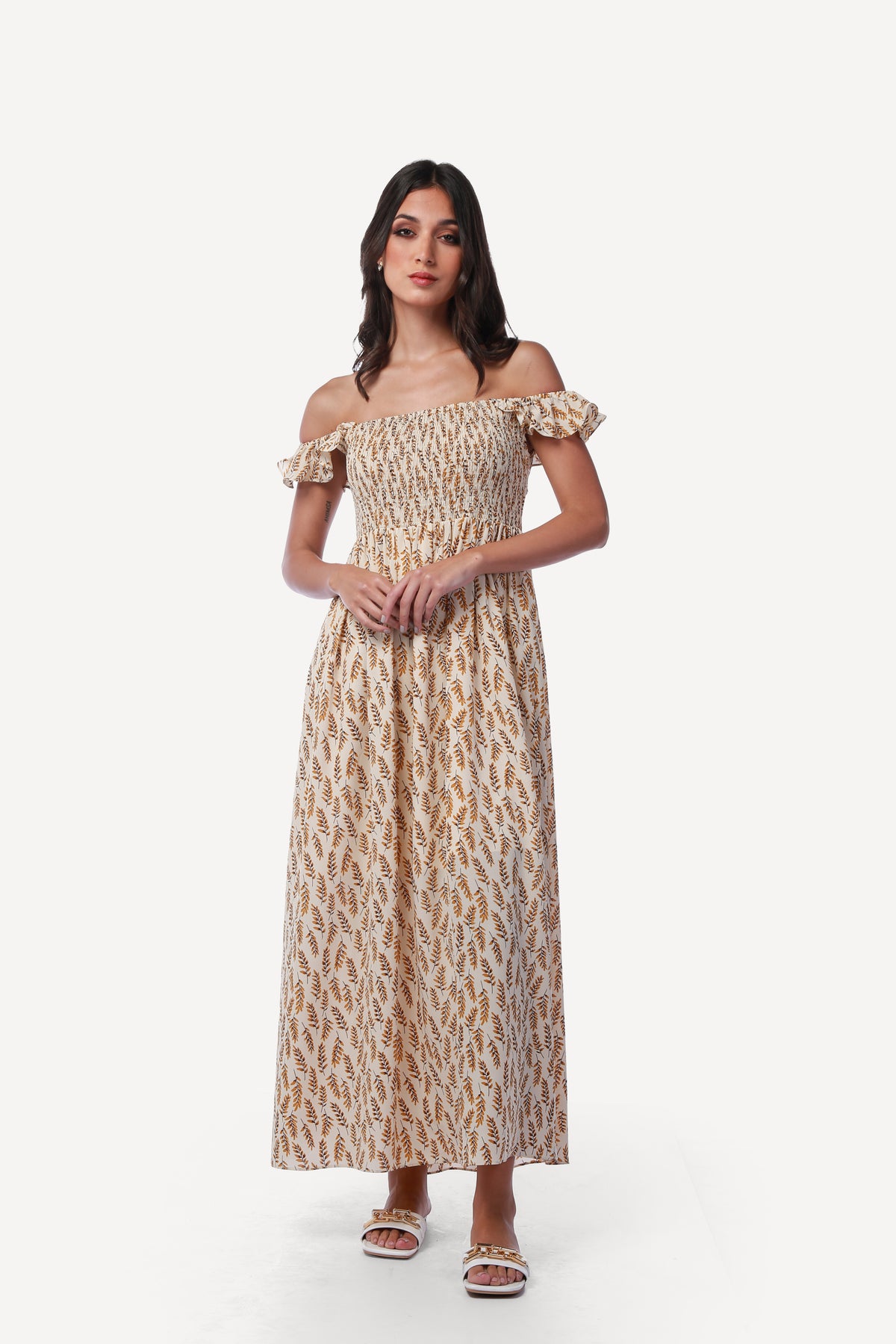 2243006- Off Shoulder Maxi Dress