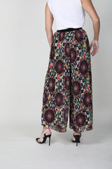 2304011- Printed Wide Leg Pants