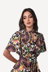 2306005- Layered Printed Dress