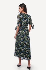 2306006-  Floral Print Wrap Dress