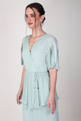 2306012- Short Sleeve Layered Dress