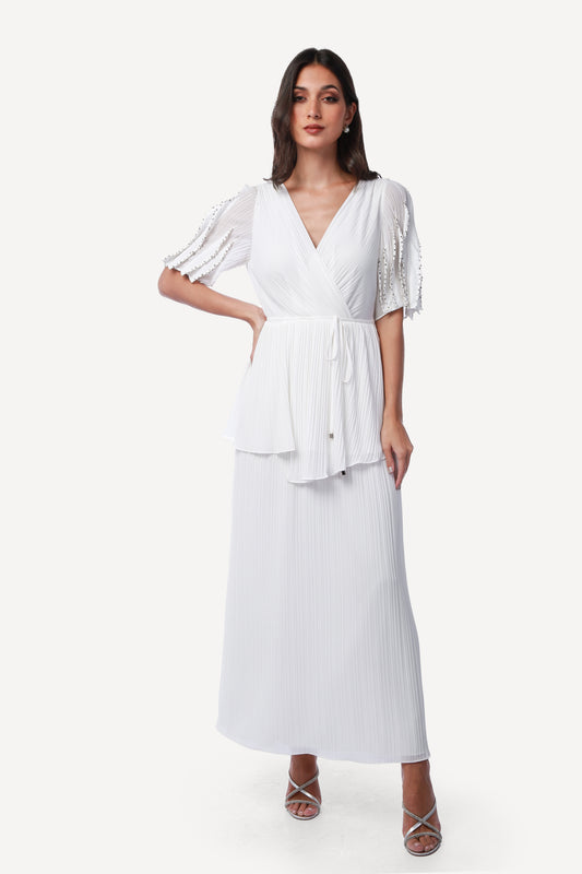 2306012- Short Sleeve Layered Dress