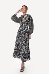 2343001- Poplin Sleeve Maxi Wrap Dress